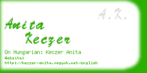 anita keczer business card